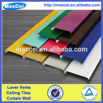 Aluminum C shaped strip ceiling and strip ceiling