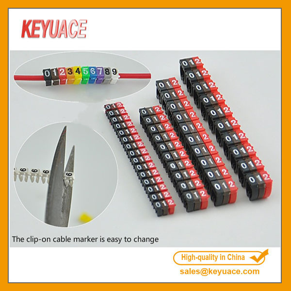 POM 0-9 Coded plastic cable marker factory manufacture 1.5mm 2.5mm 4mm 6mm electrical wire tags numbering clip on (1)