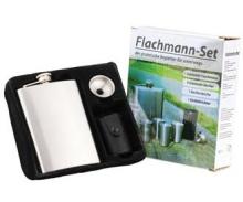PU Leather Hip Flask Gift Set