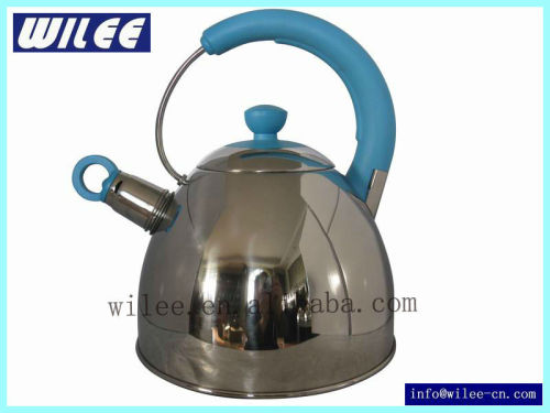 Colorful Handle Colorful Plastic Blue Stainless Steel Whistle Kettle