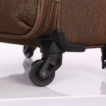 Waterproof brown fabric trolley luggage