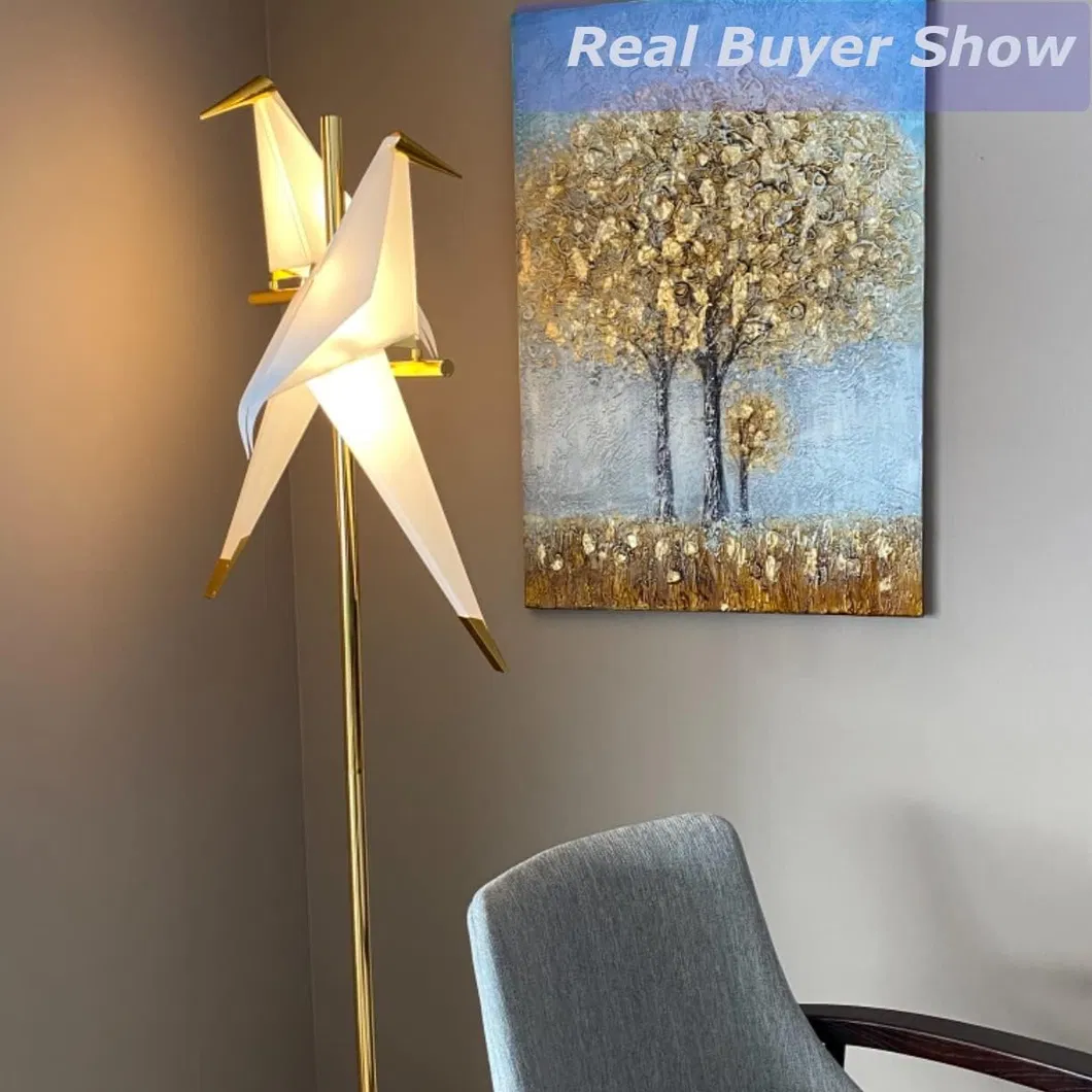 Modern Nordic Decorative Bird Lamp with Luxury Gold Crane Design