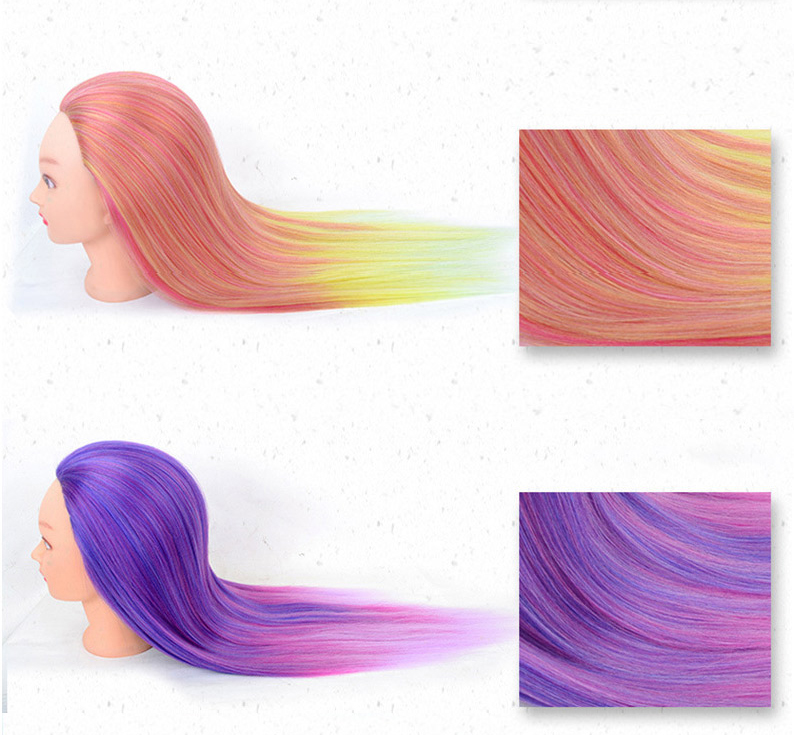 Synthetic Hair Manikin Head Female Wig Black Cosmetology   Maniquines Mannequin Head Hairdresser Training Doll Head