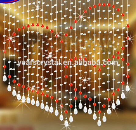 FACTORY BEST SELLING home decor crystal bead dividers glass bead curtain heart shape (R-2319