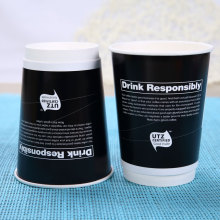 EUR version 12oz 380ml custom logo PE coated disposable cone recycled double wall coffee hot drink gelato paper cup