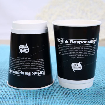 EUR version 12oz 380ml custom logo PE coated disposable cone recycled double wall coffee hot drink gelato paper cup