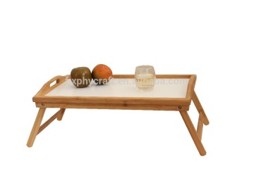 Bamboo Bed Tray with Habdles, Foldable Legs