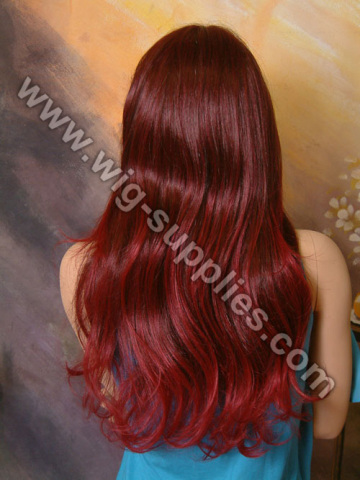 Custom Made red fashion style Glueless Chinese human hair full lace wigs