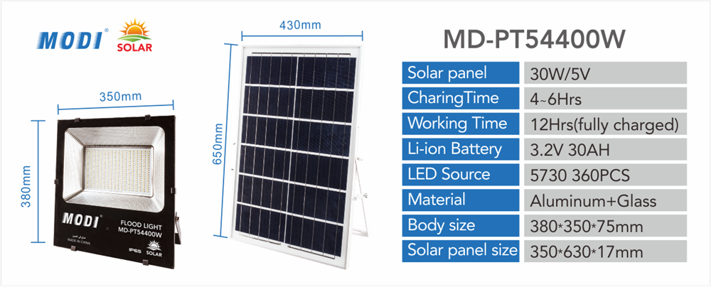 400W أفضل بقعة ضوء شمسية مع جهاز تحكم عن بعد