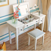 Make-up wooden writing desk with mirror