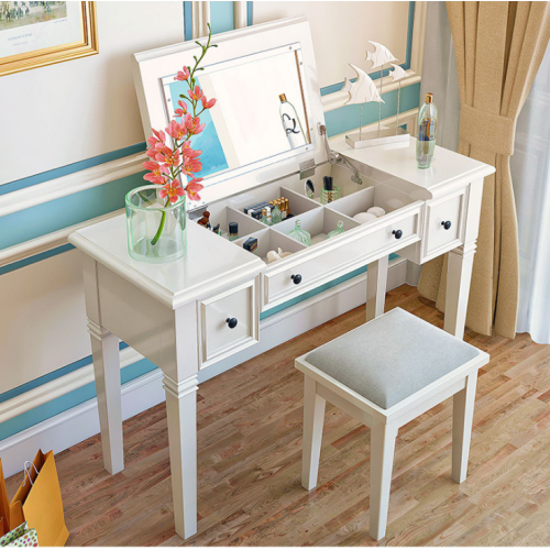 Make-up wooden writing desk with mirror