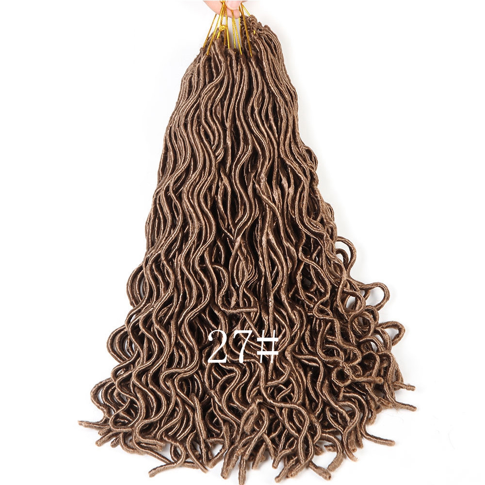 Hot sell 18inch 24 stands wholesale wavy  crochet braids Goddess faux locs braids curly faux locs crochet faux locs