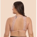 Brassière sexy amovible en dentelle florale rembourrée 3XL