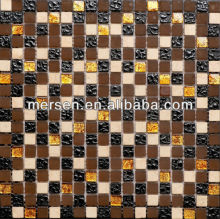 glass mix stone mosaic tile for house decoration