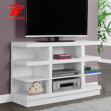 3 Ladders White Corner Modern Wood TV Unit