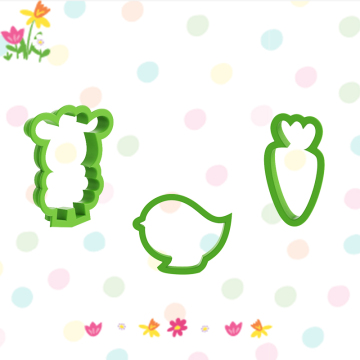 6 Pcs Plastic Easter Themed Fondant Biscuit Cookie Cutter Set for Decorating