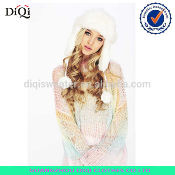 half sleeve fancy rainbow bright color knitt sweater