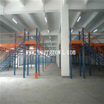 Utilizing Industrial Rack Supported Mezzanine With Powder Coat Paint Finish