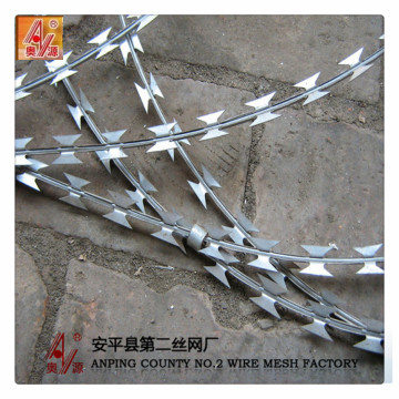 Green/Silver color Safety anti rust Razor Barbed Wire