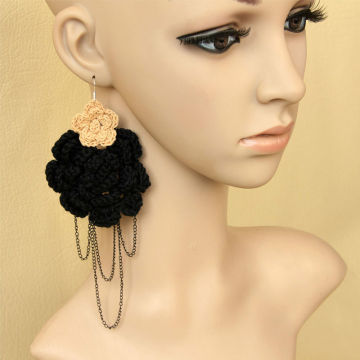 MYLOVE handmade knit flower statement earring for party girls MLEH-64