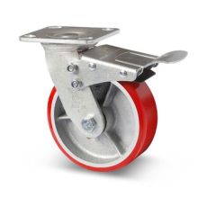 50mm Zinc-plated Caster with 6mm Thickness, Available in Black and Red Colors