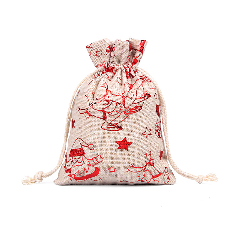 Decoration Christmas Gift Bag Drawstring Candy Bag Storage Wrap Bags Xmas Gift Packaging Pouch Custom