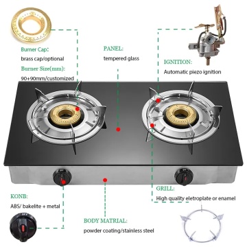 Meja memasak single pembakar gas dapur mudah alih