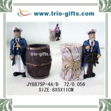 Resin crafts pirate statue decoration polyresin pen holder