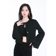 Jaket tenunan hitam wanita