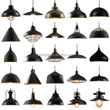 Black Industrial Style Metal Halogen Bowl Pendant Lamp