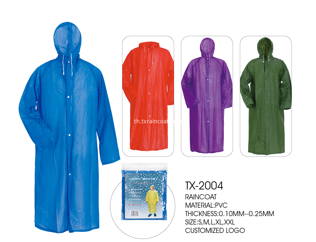 blue raincoat