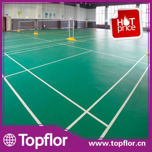 Indoor badminton pvc sports court flooring rolls for pvc flooring sheet