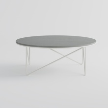 Personalized Light Grey Concrete Steel Leg Round Table