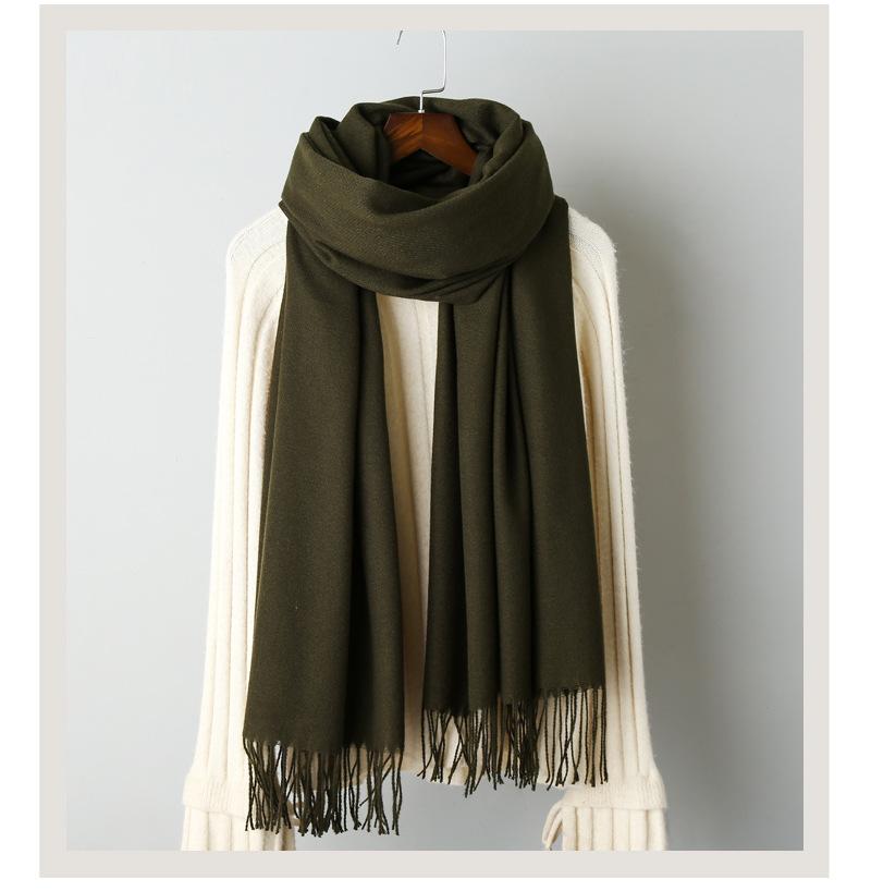 Cashmere solid color scarf knitted tassel shawl (2)