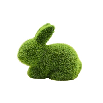 Easter Flocking Rabbit Statue for Party Decoration