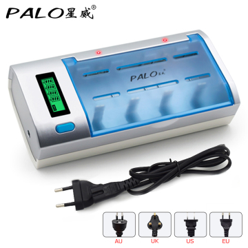 PALO New-type Fast Charger C906w High Quality Environmentally Black Charger For AA AAA C D 9v nimh nicd Rechargeable Batteries