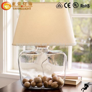 Fabric lampshade table lamp,European style indoor cloth lampshade crystal table lamp