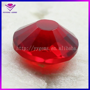 KR105 Red Glass Stone Round Faceted Crystal Stone Cabochon Wuzhou Supplier