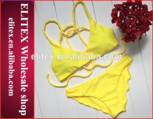 Wholesale Yellow Wave Side Hot Fashion Latest Fashion Woman Bikini 2017