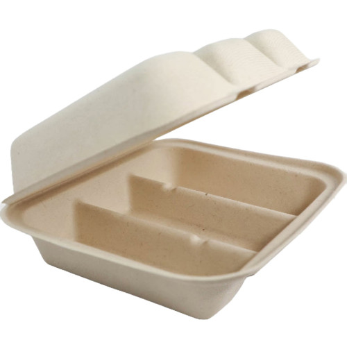 Sustainable 3-Section Fiber Taco Containers