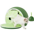 Green Lemon Covered Cat Litter Box with Lid