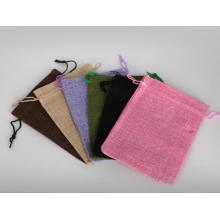 Customized colorful jute bag with cotton cord