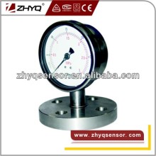 Flange end sealed diaphragm pressure gauges