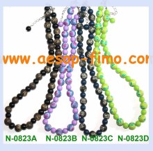 colorful polymer clay necklace,beaded necklace