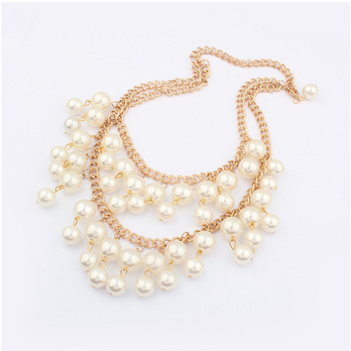 Factory Outlet kadang-kadang meragam bintang dua lapisan Pearl manik Kalung fesyen di emas rantai leher