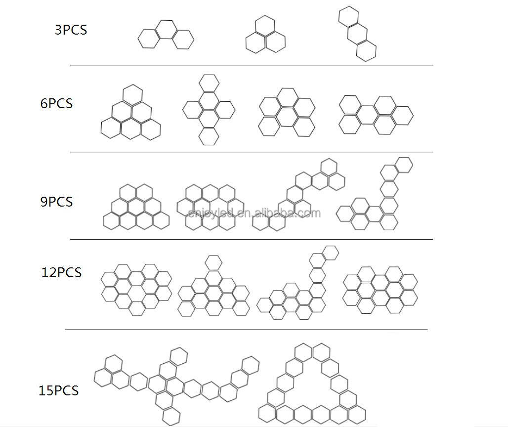 Rebow drop shipping stock wall mounted magnetic honeycomb quantum white touch DIY led night hexagonal lights