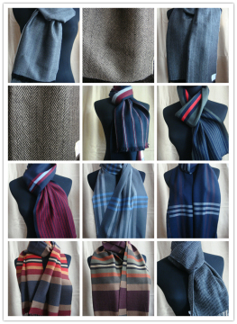 wool worsted color weaving scarf for man