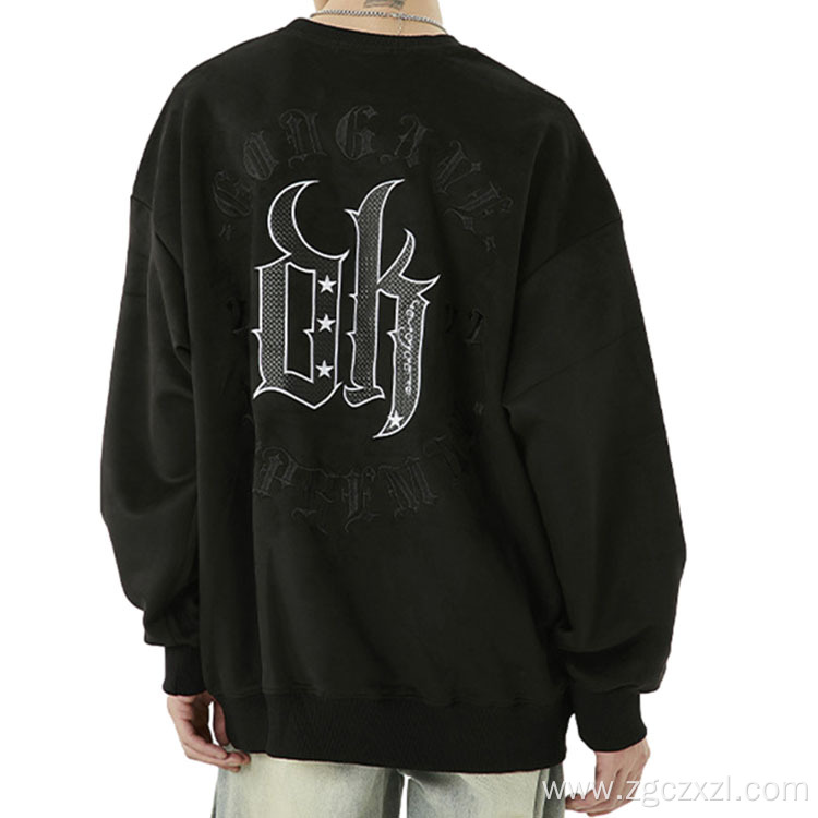 Men's Vintage Letter Embroidered Pullover Sweatshirt