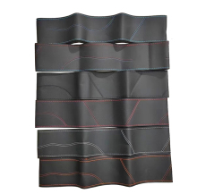 Custom Elastic Fiber Napa Leather Steering Wheel Cover with Colorful Thread Options