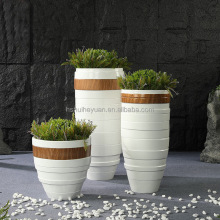Factory Direct Big Fiberglass Flower Pots FRP Planters for Indoor Outdoor